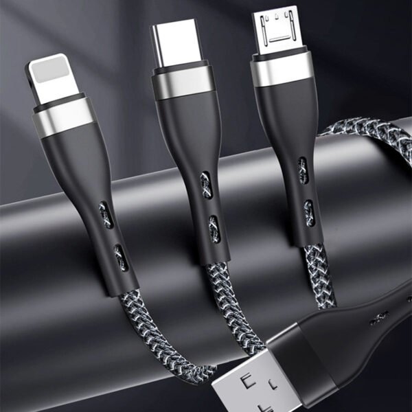 i1226 CB08 5A 3in1 Fast Charging Braided Data Cable