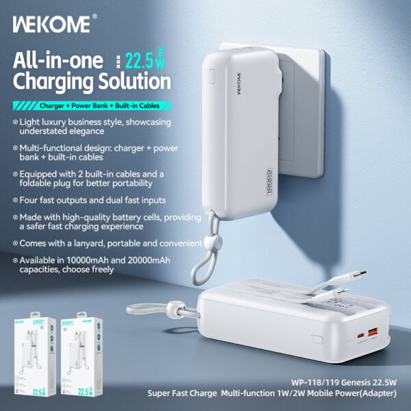 WP-119 22.5W super Fast Charge Multi-function Mobile Power (20000mAh)