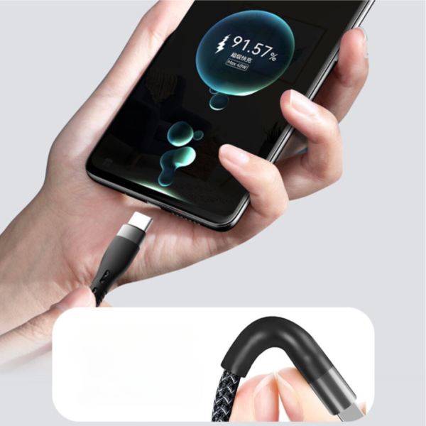i1226 CB08 5A 3in1 Fast Charging Braided Data Cable