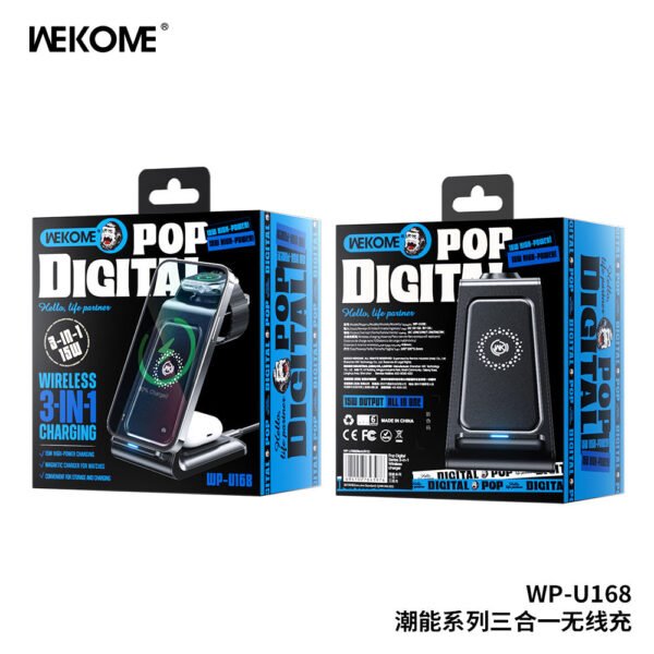 WP-U168 Pop Digital Series 3-in- 1 Wireless Charger