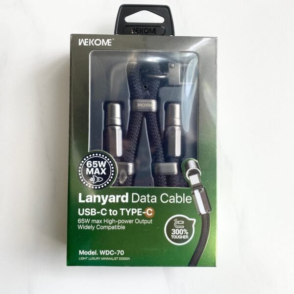 IMG_3474.jpg WDC-70 Premium 65W Fast Charging USB-C Lanyard Cable - 1.6M Braided Nylon