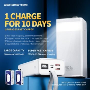 WP-225 Powerbank 50000mAh Super Fast Charge 22.5W+PD 20W